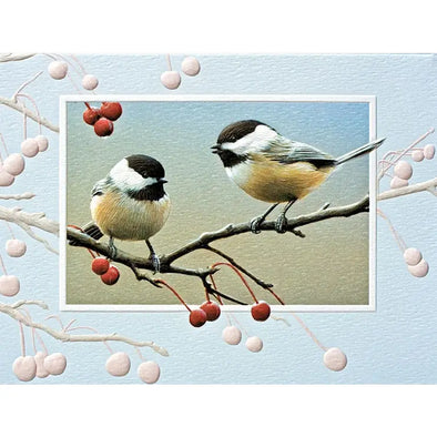 Bright Chickadees - Petite Blank Box Notes Set of 9