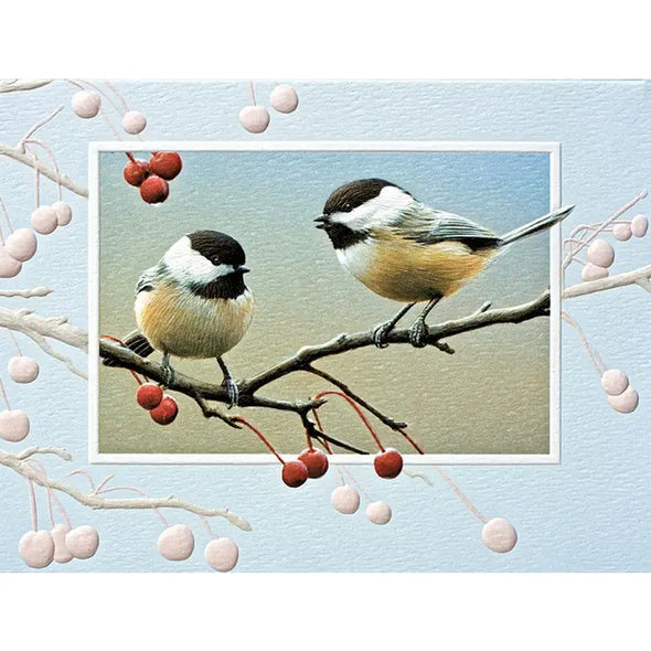 Bright Chickadees - Petite Blank Box Notes Set of 9