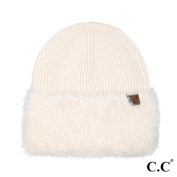 Cuff Beanie in Ivory