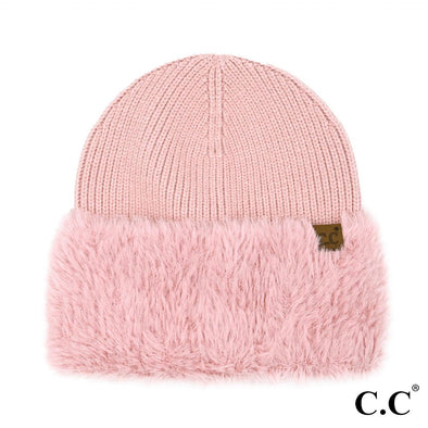 Cuff Beanie in Rose
