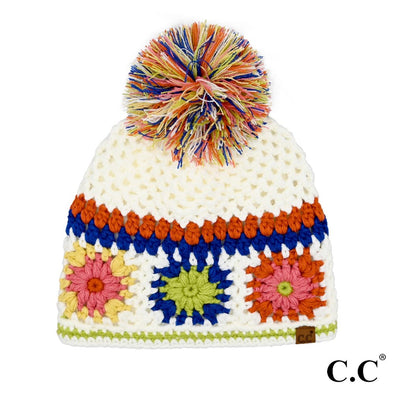 Pom Beanie in White