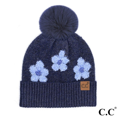 Daisy Beanie in Heather Navy