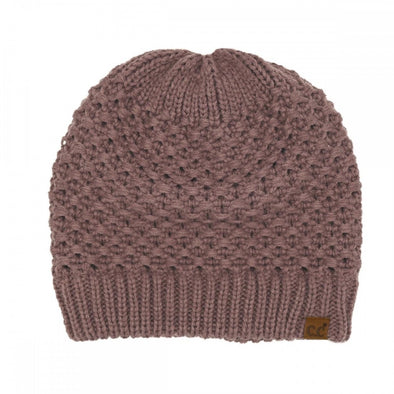 Stitch Knit Beanie in Coco Berry