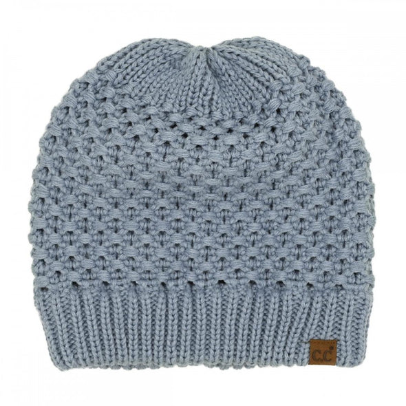Stitch Knit Beanie in Denim