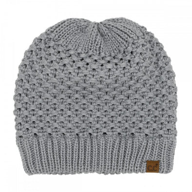 Stitch Knit Beanie in Grey