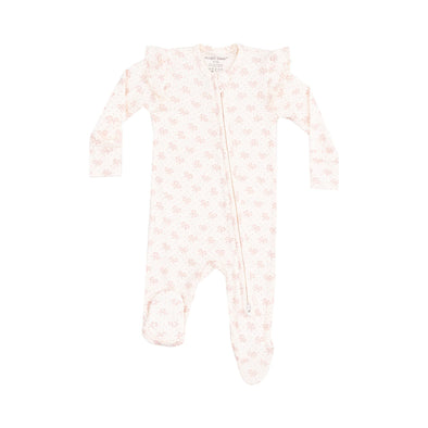 Pink Mini Bow Ruffle Footie