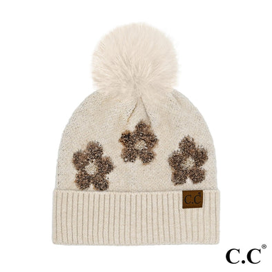 Daisy Beanie in Heather Beige