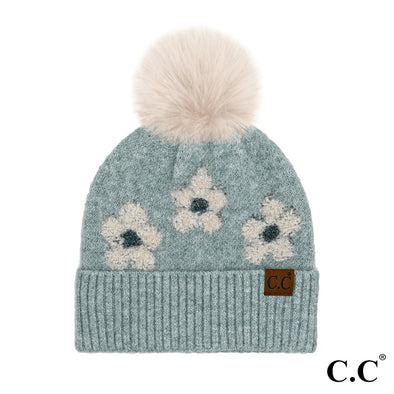 Daisy Beanie in Heather Mint