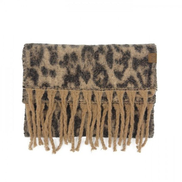 Scarf in Brown Leopard