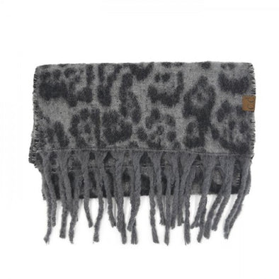 Scarf in Grey Leopard