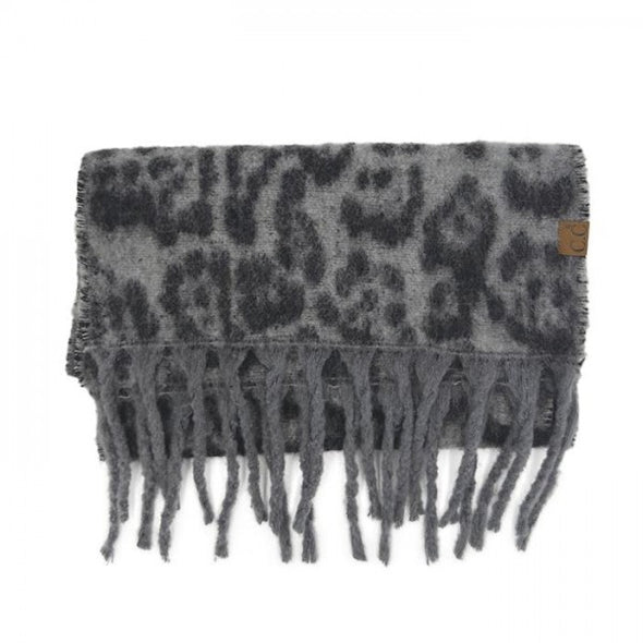 Scarf in Grey Leopard