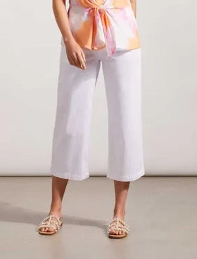Audrey Wide Leg Capri Jeans in White