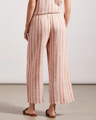 Flowy Crop Linen Pants in Lollipop