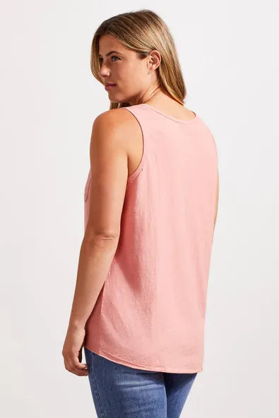 Linen Tank Top in Pale Coral
