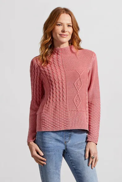 Funnel Neck Sweater in Vintage Rose
