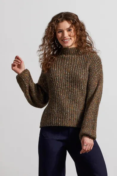 Popcorn Knit Oversized Sweater in Dark Cedar