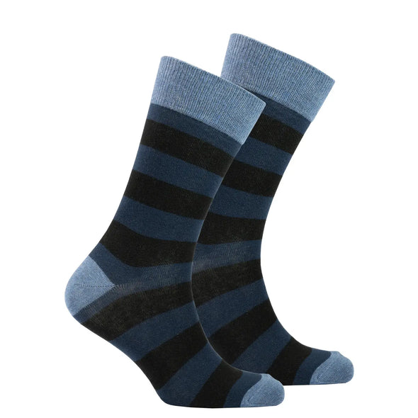 Men's Azure Stripe Crew Socks