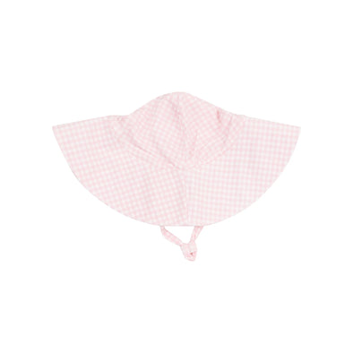 Pink Gingham Wide Brim Sunhat