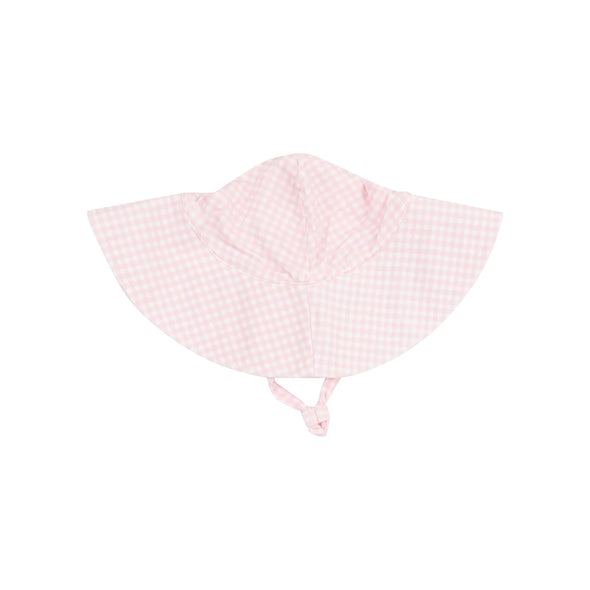 Pink Gingham Wide Brim Sunhat