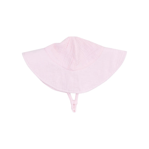 Pink Muslin Wide Brim Sunhat