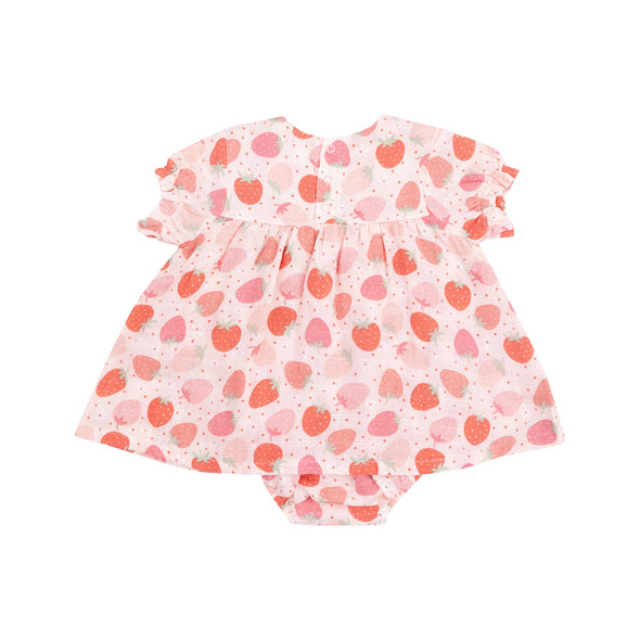 Smocked Ruffle Bubble in Strawberry Bliss