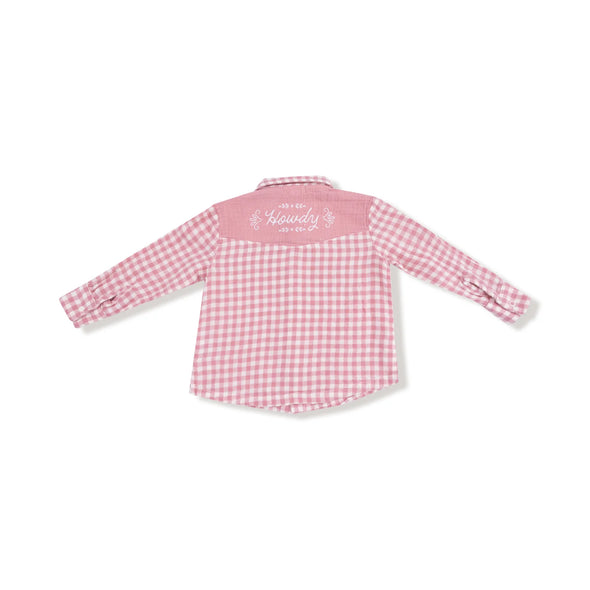 Howdy Plaid Shirt in Pink