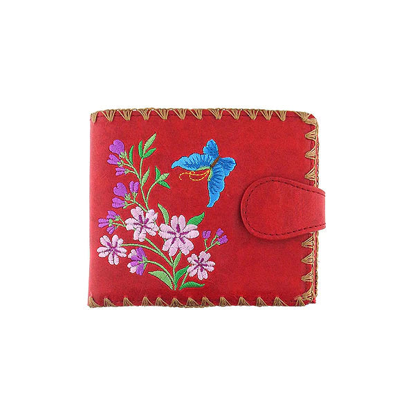 Cherry Blossom & Butterfly Embroidered Medium Wallet in Red – Jacque  Michelle