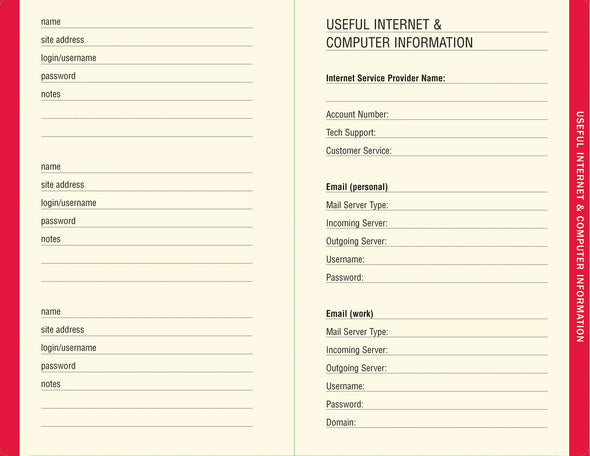 The Personal Internet Address & Password Logbook (Black)