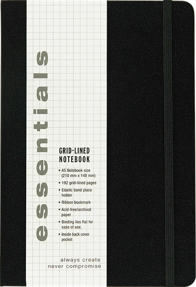 Essentials Grid-Lined Notebook, Large, A5 Size