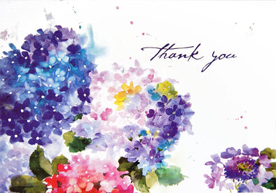 Hydrangeas Thank You Cards Boxed Set of 14