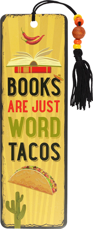 Books Are Just Word Tacos Beaded Bookmark