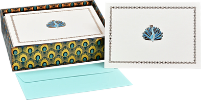 Peacock Note Cards Set of 14