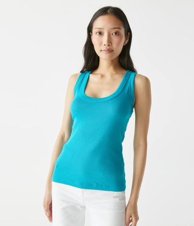 Nelly Scoop Neck Tank in Tidal