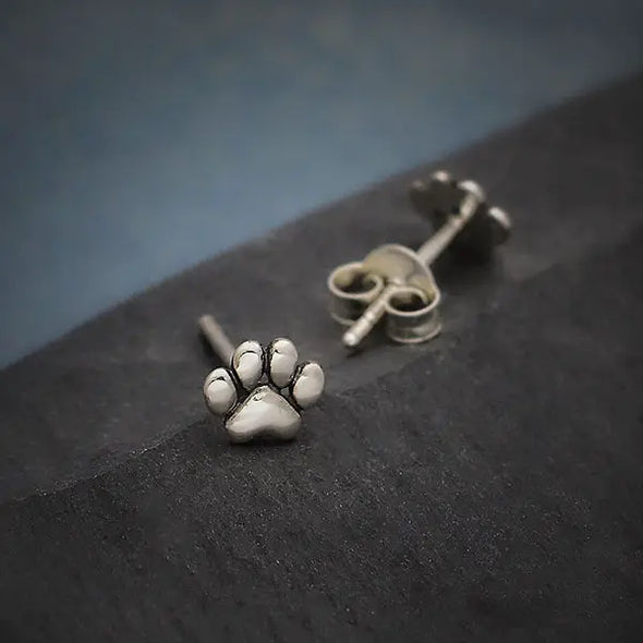 Sterling Silver Puff Paw Earrings