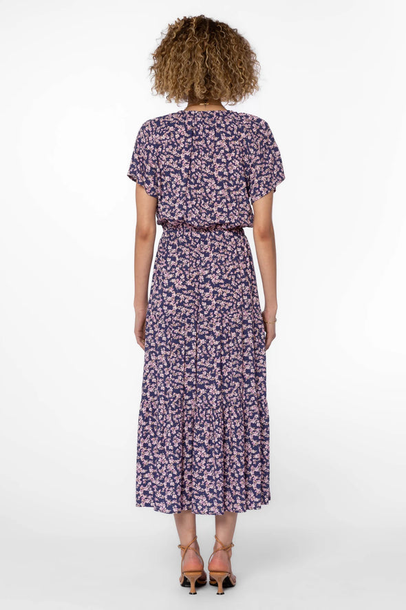 Athena Dress in Navy/Pink Floral