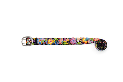 Black Floral Embroidered Belt