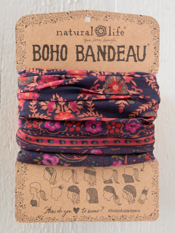 Boho Bandeau in Indigo Willow Medallion
