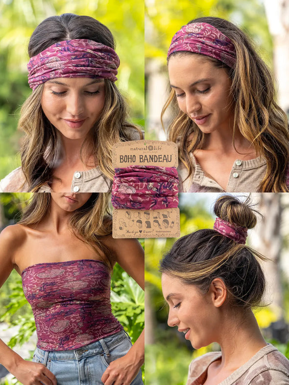 Boho Bandeau in Mauve India Vines
