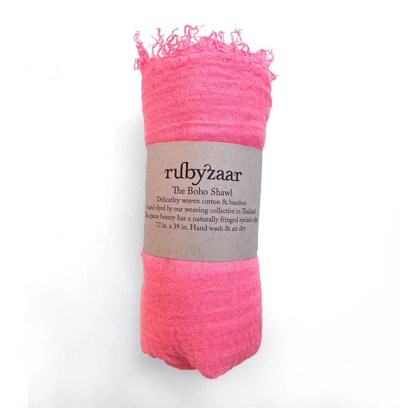 Boho Scarf in Neon Pink