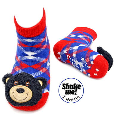 Black Bear Boogie Toes - Baby Rattle Socks 0-1Y