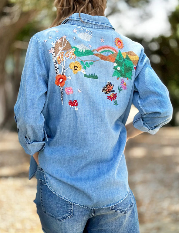 Happy Place Top in Denim