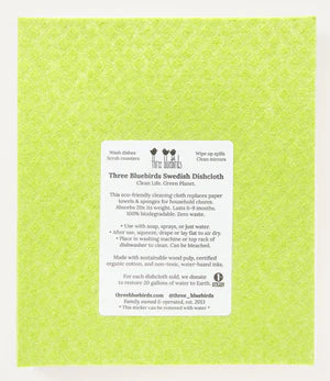 Daisies on Green Swedish Dishcloth