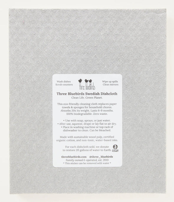 Bees & Bugs on Grey Swedish Dishcloth