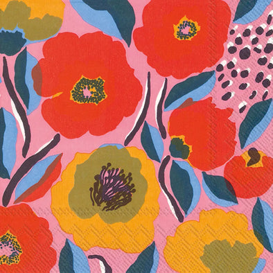 Paper Cocktail Napkins Pack of 20 Marimekko Rosarium Rose