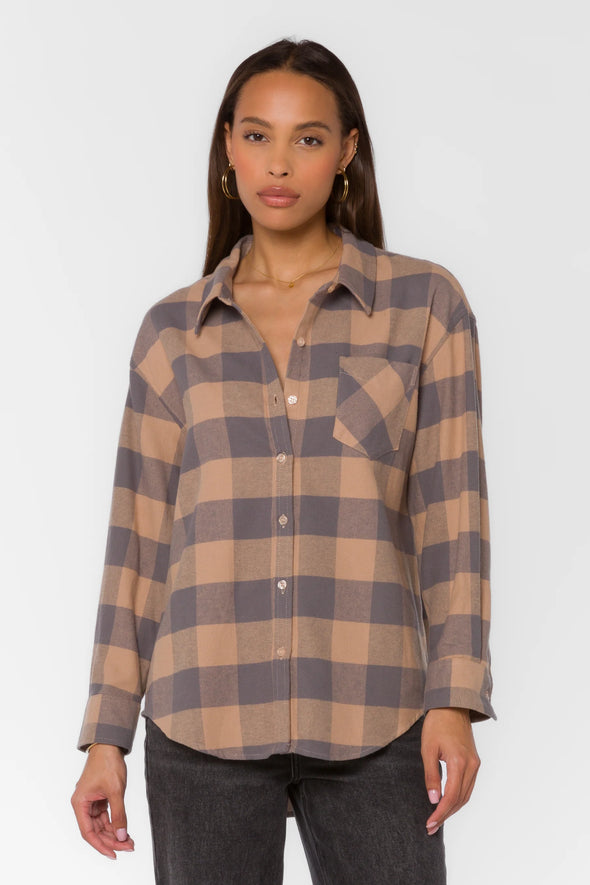 Carina Natural/Grey Check Shirt