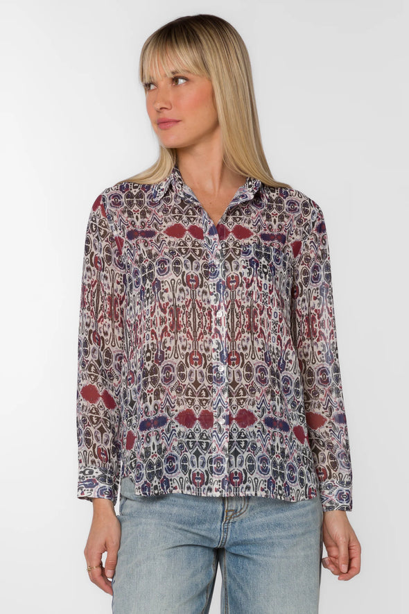 Carmine Multi Blue Blouse