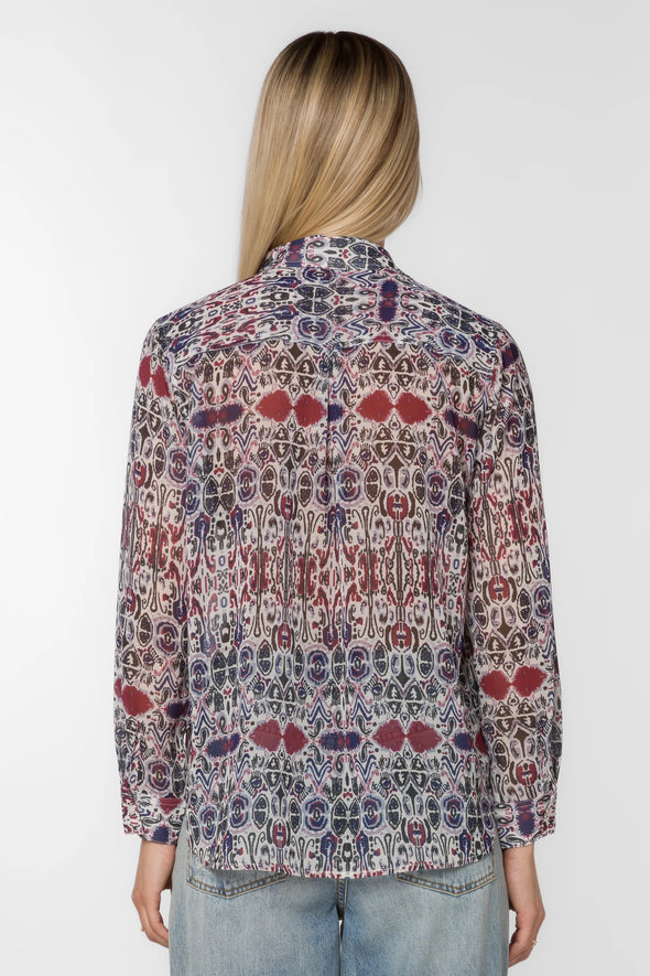 Carmine Multi Blue Blouse