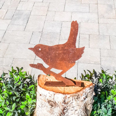 Wren on Branch Garden Art