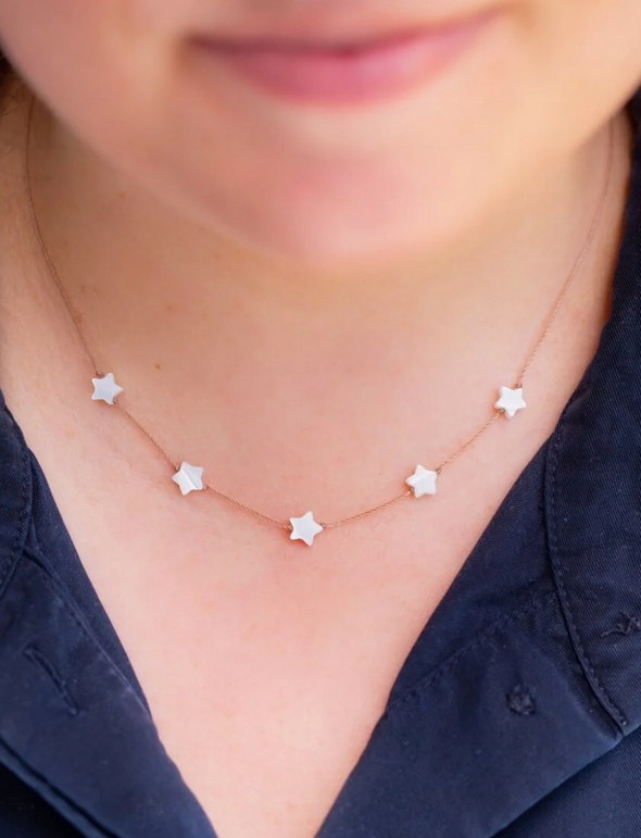 Mother of Pearl Star Celestial Necklace for Wish Upon a Star