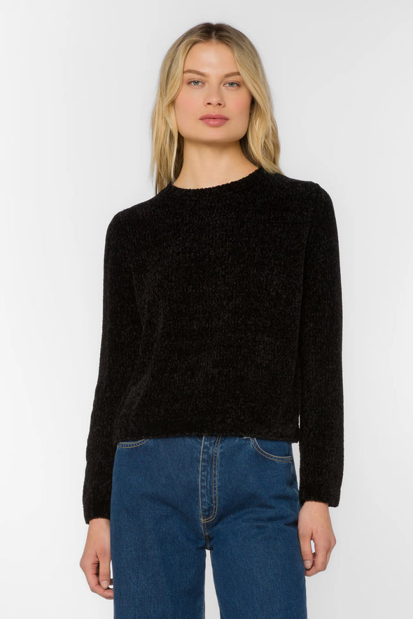 Corina Chenille Sweater in Black